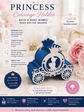 Bath & Body Works Princess Carriage Soap Bottle Holder